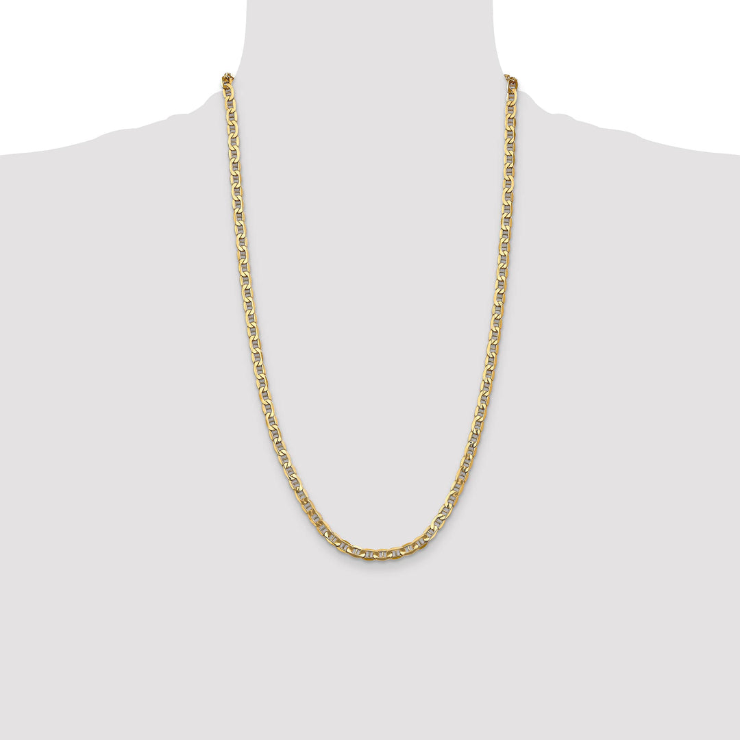 10K Yellow Gold 4.75mm Semi-Solid Anchor Chain 26 Inch