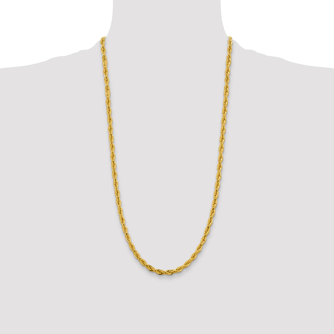 10K Yellow Gold 4.75mm Semi-Solid Rope Chain