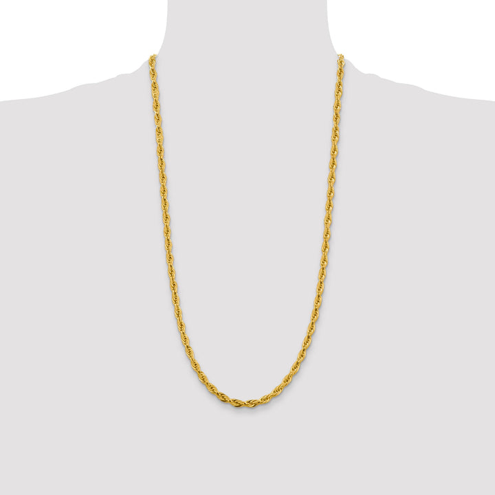 10K Yellow Gold 4.75mm Semi-Solid Rope Chain