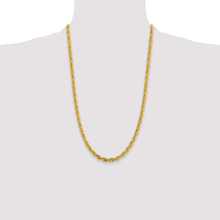 10K Yellow Gold 4.75mm Semi-Solid Rope Chain