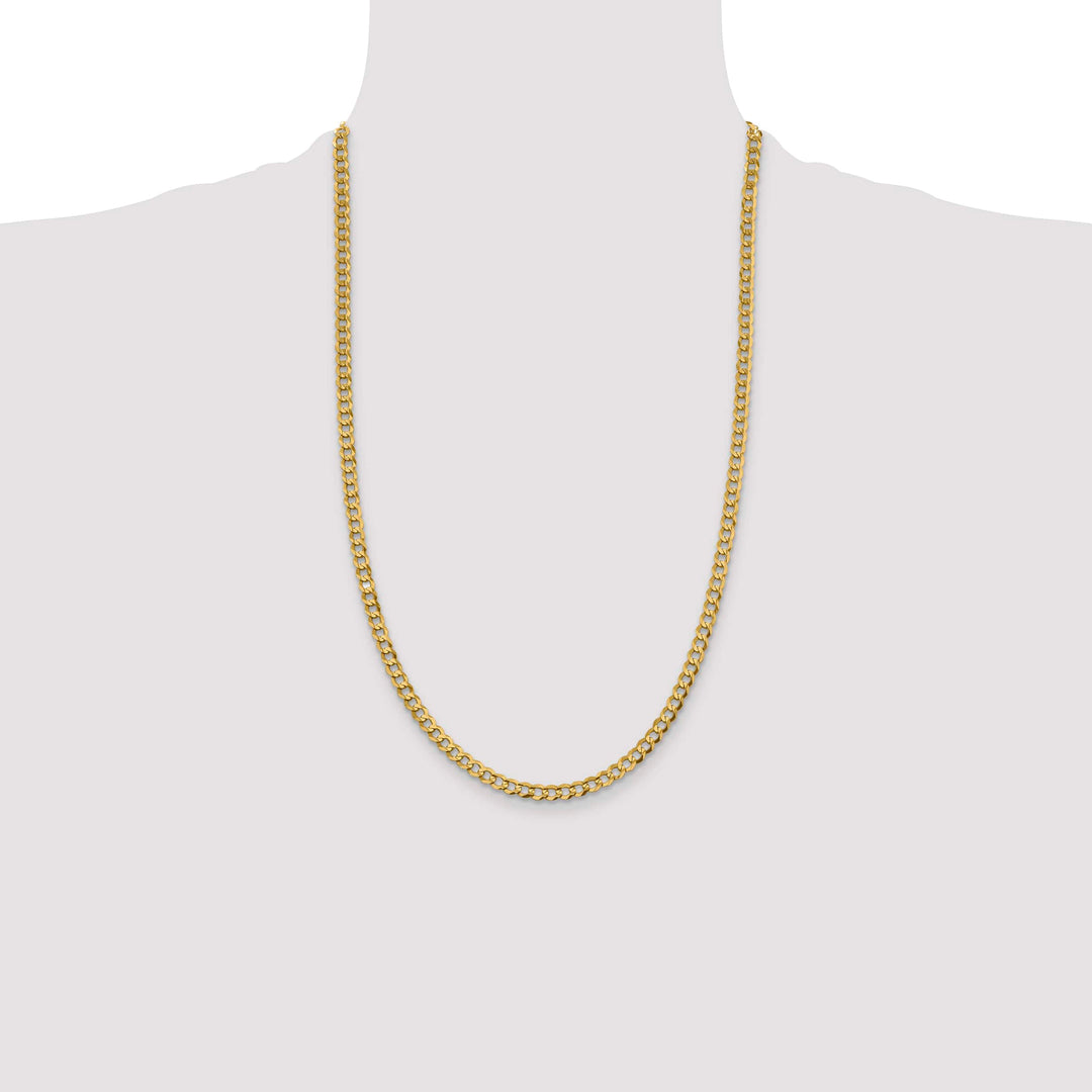 10K Yellow Gold 4.7mm Lightweight Flat Cuban Chain 26 Inch