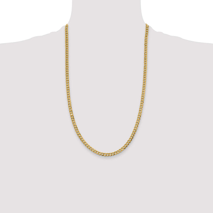 10K Yellow Gold 4.7mm Lightweight Flat Cuban Chain 26 Inch