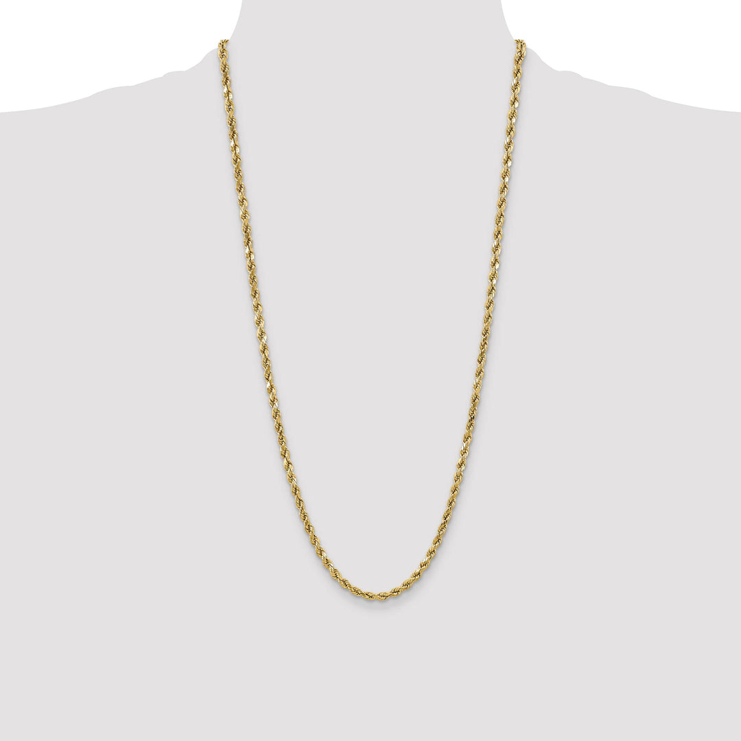 10K Yellow Gold 4.9mm Semi-Solid D.C. Rope Chain