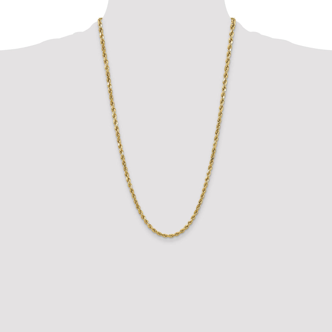 10K Yellow Gold 4.9mm Semi-Solid D.C. Rope Chain