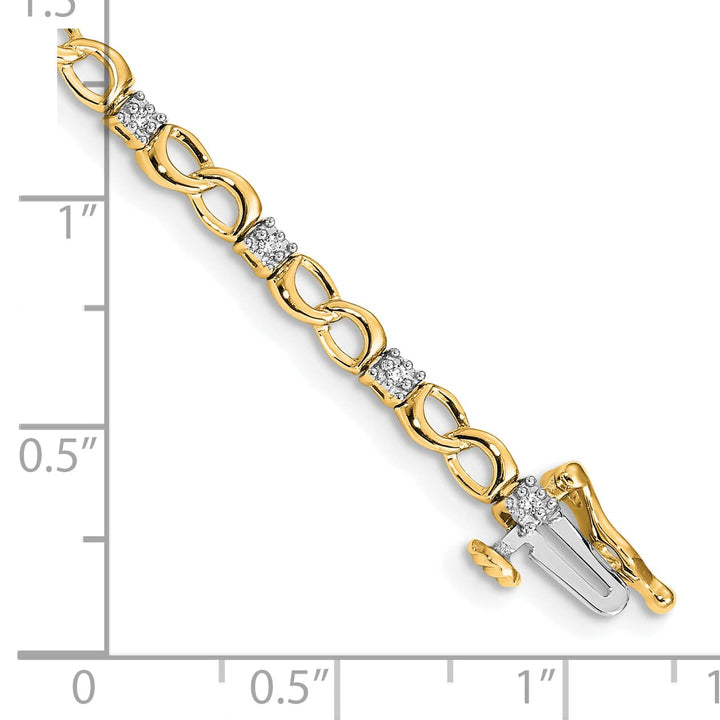 10K Yellow Gold 4 mm Diamond Bracelet
