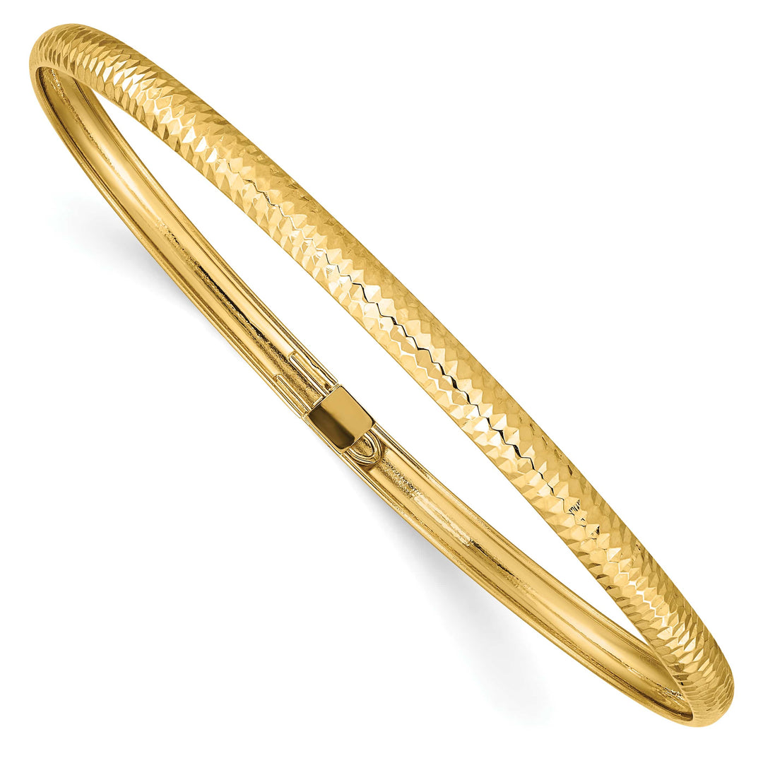 10K Yellow Gold 4 mm Hinged Bangle