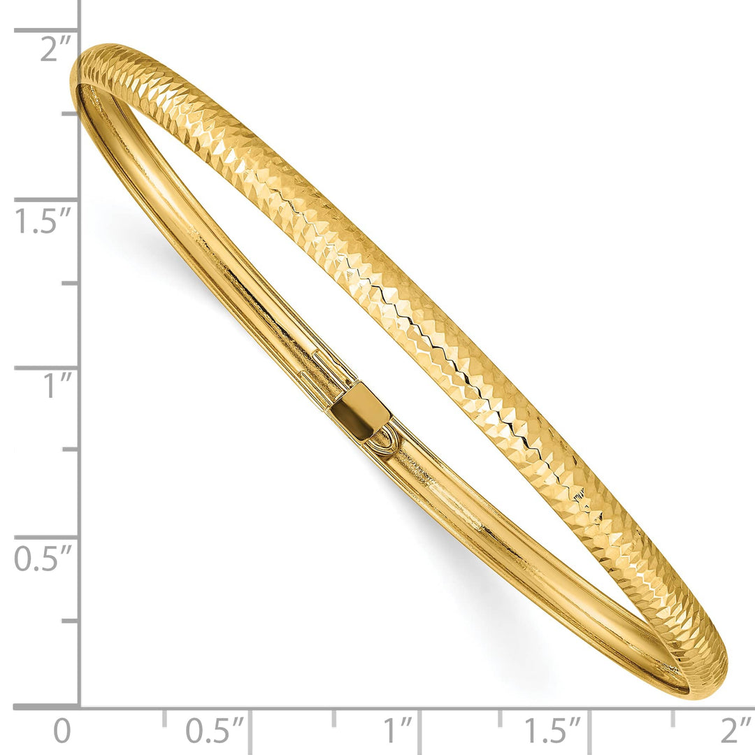 10K Yellow Gold 4 mm Hinged Bangle
