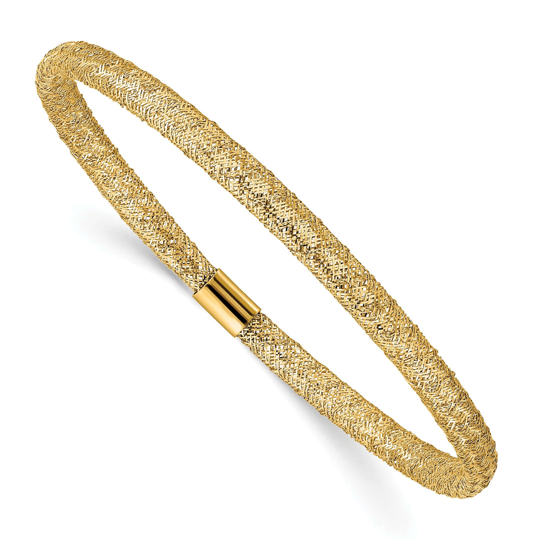10K Yellow Gold 4 mm Slip On Bangle