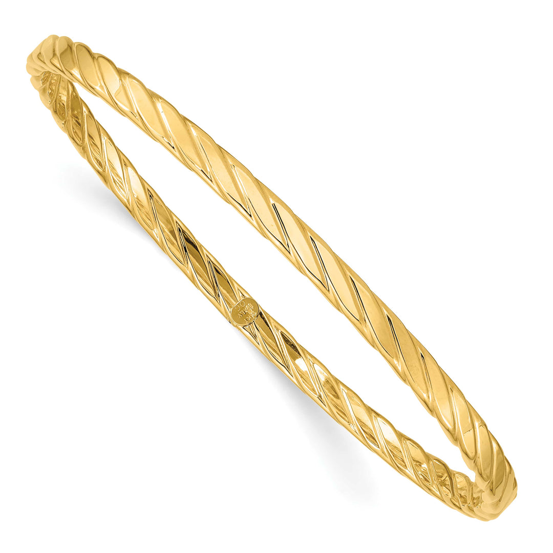 10K Yellow Gold 4 mm Slip On Bangle