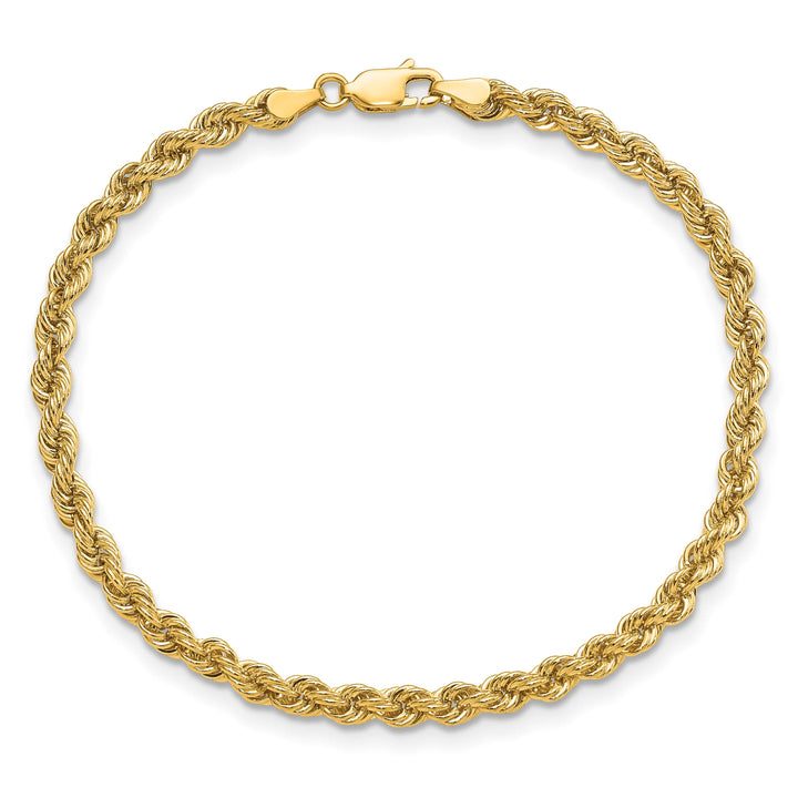 10K Yellow Gold 4mm Regular Rope Chain Bracelet