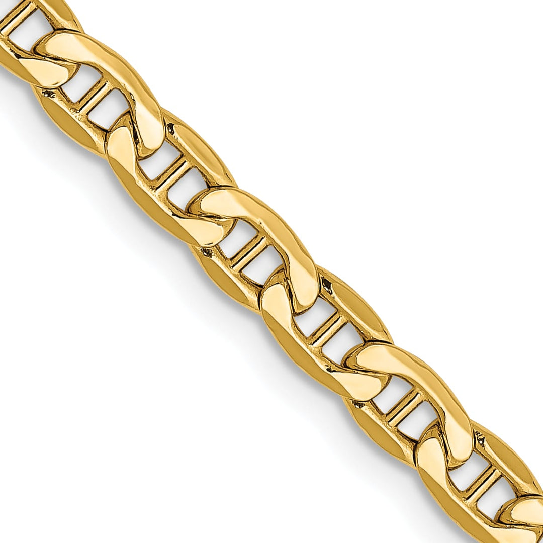10K Yellow Gold 4mm Semi-Solid Anchor Chain 26 Inch