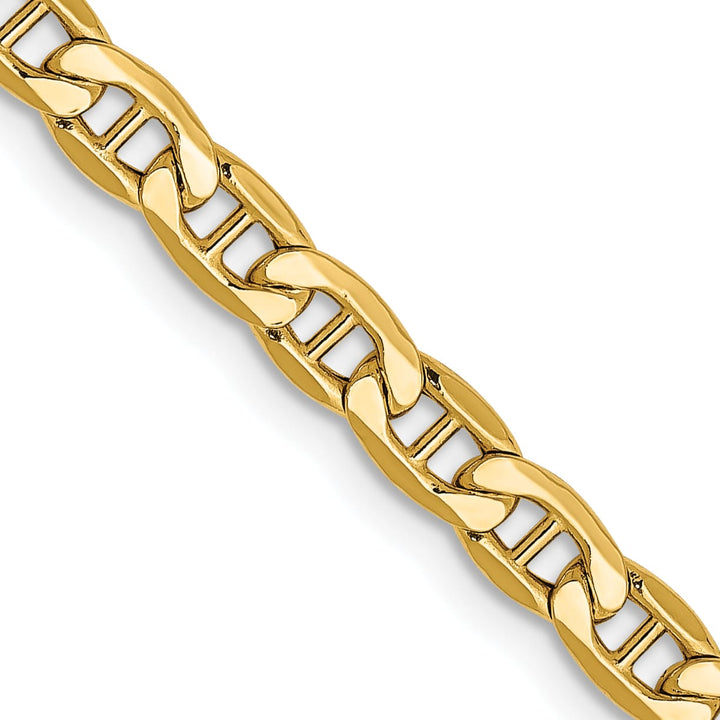 10K Yellow Gold 4mm Semi-Solid Anchor Chain 26 Inch