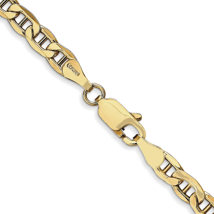 10K Yellow Gold 4mm Semi-Solid Anchor Chain 26 Inch