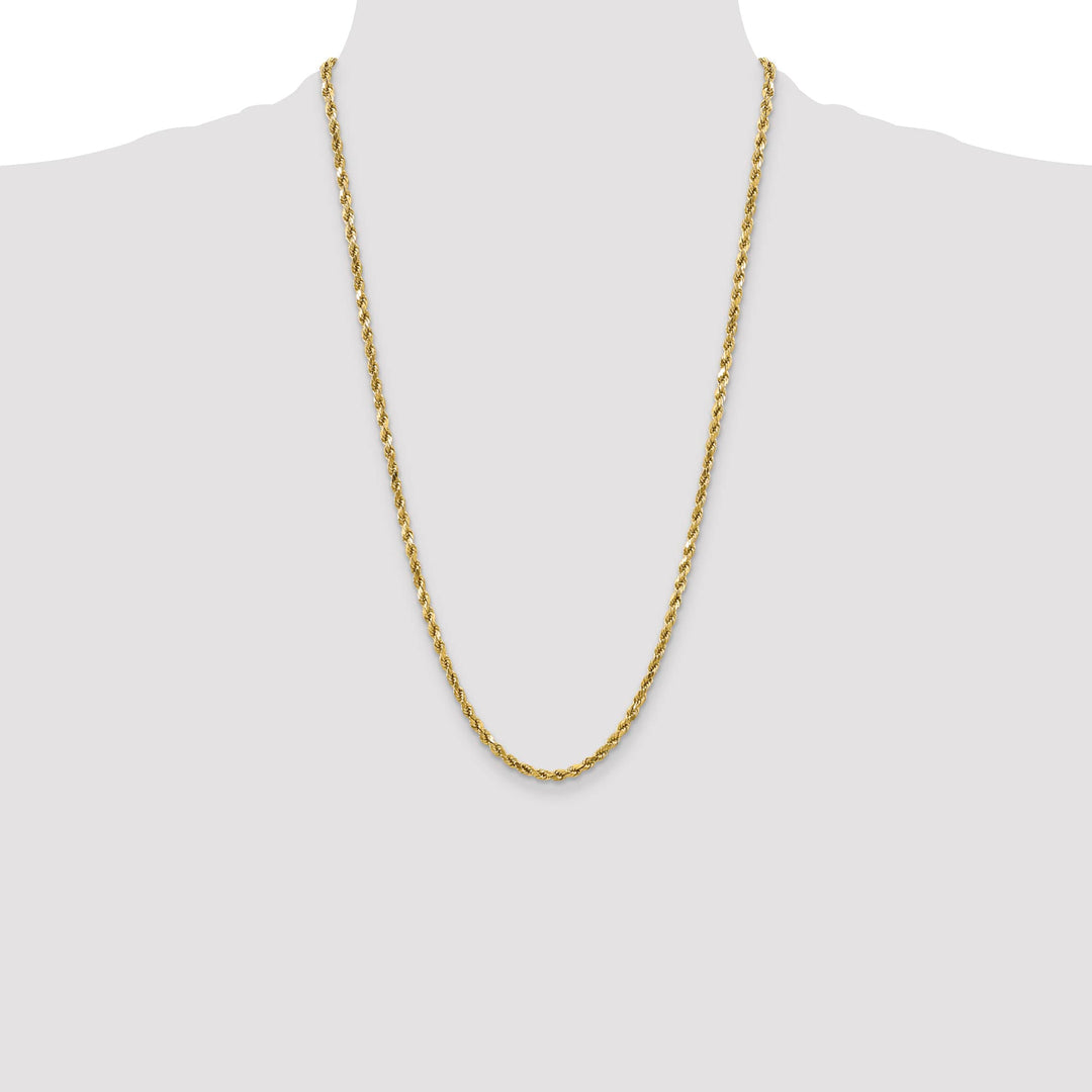 10K Yellow Gold 4mm Semi-Solid D.C. Rope Chain