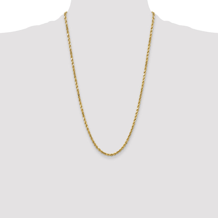 10K Yellow Gold 4mm Semi-Solid D.C. Rope Chain