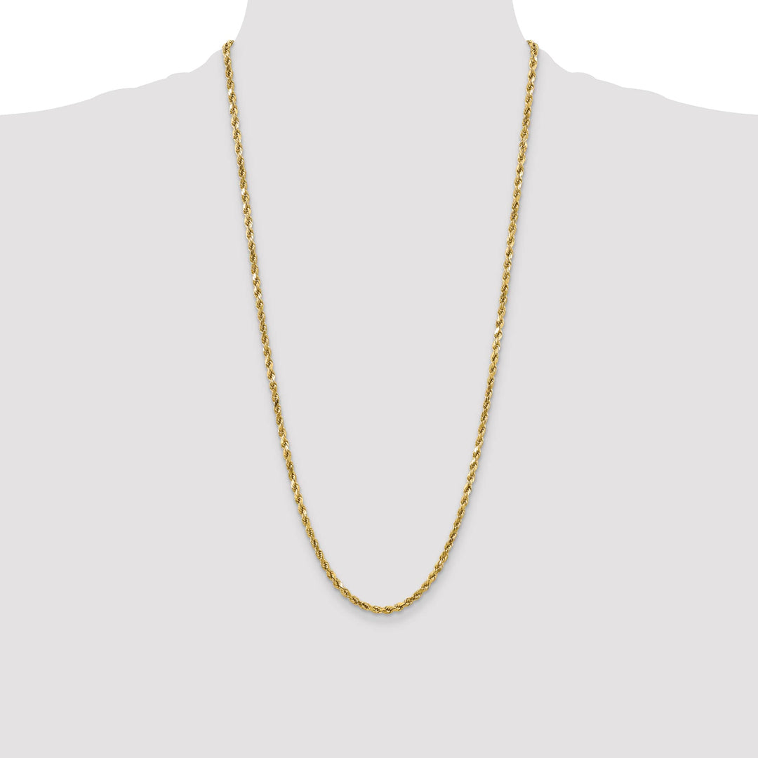 10K Yellow Gold 4mm Semi-Solid D.C. Rope Chain