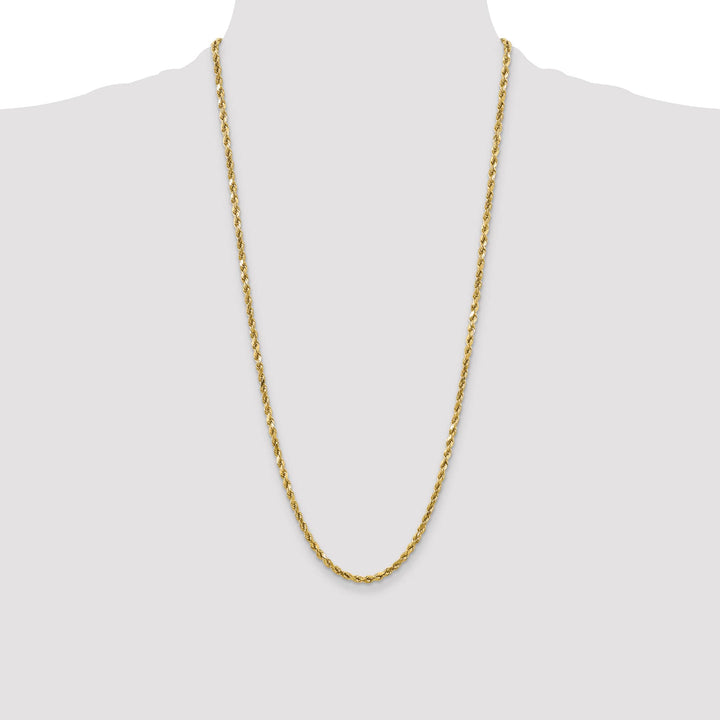 10K Yellow Gold 4mm Semi-Solid D.C. Rope Chain