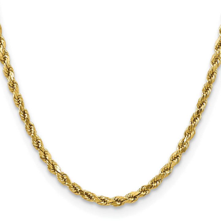 10K Yellow Gold 4mm Semi-Solid D.C. Rope Chain