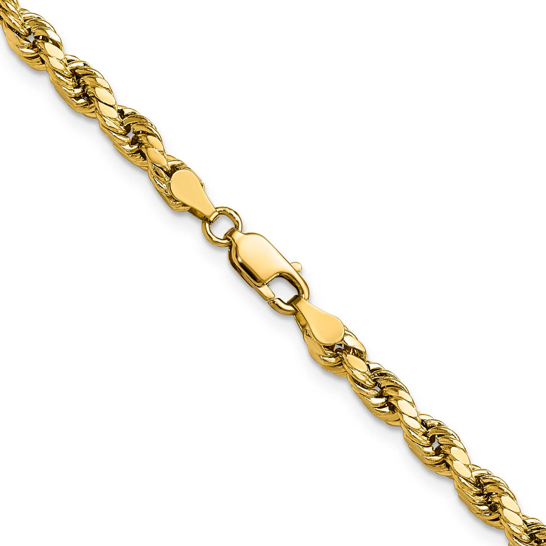 10K Yellow Gold 4mm Semi-Solid D.C. Rope Chain