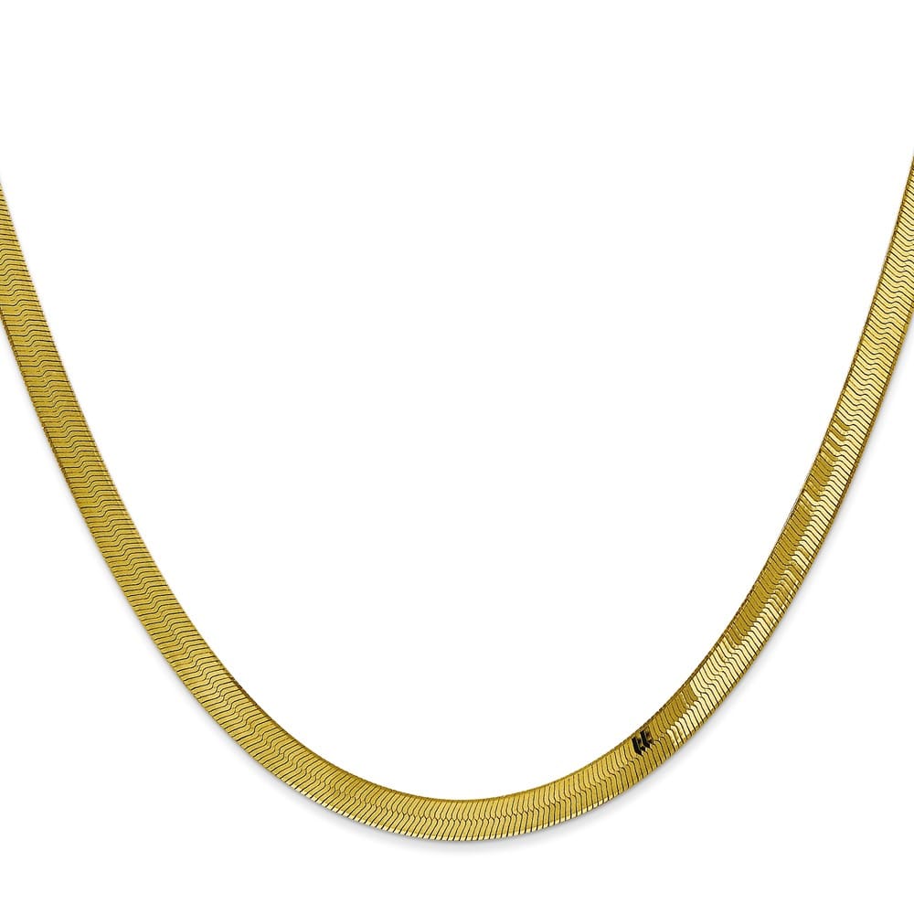 10K Yellow Gold 4mm Silky Herringbone Chain