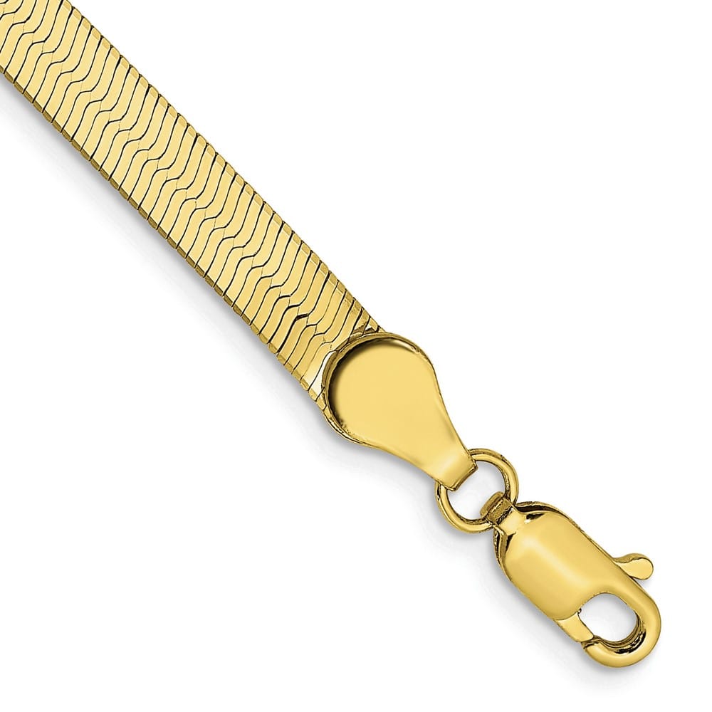 10K Yellow Gold 4mm Silky Herringbone Chain Size 7