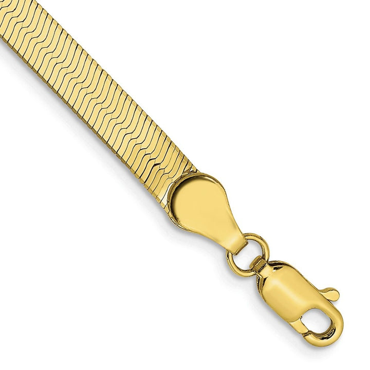 10K Yellow Gold 4mm Silky Herringbone Chain Size 7