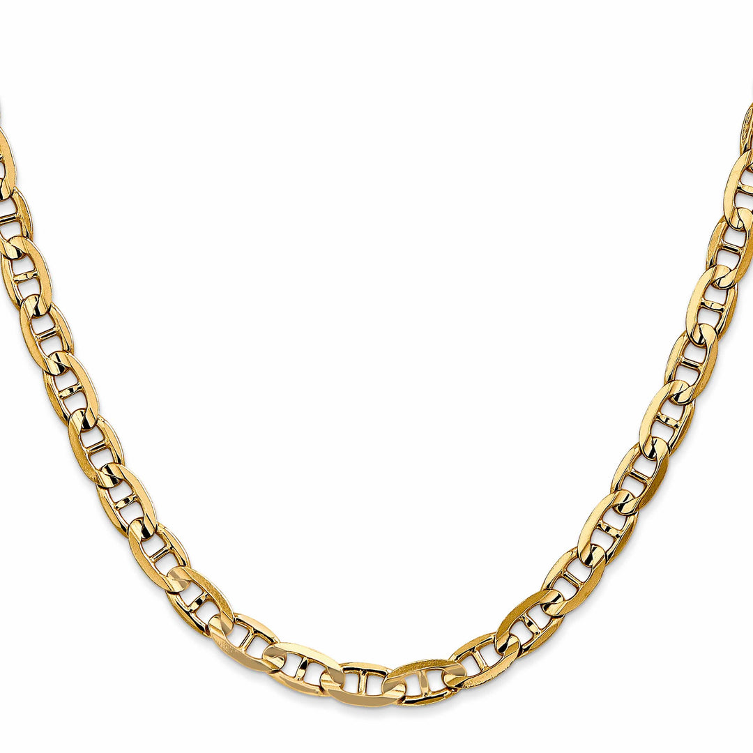 10K Yellow Gold 5.25mm Concave Anchor Chain 26 Inch