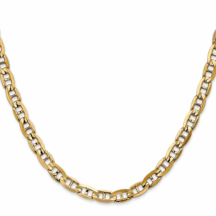 10K Yellow Gold 5.25mm Concave Anchor Chain 26 Inch