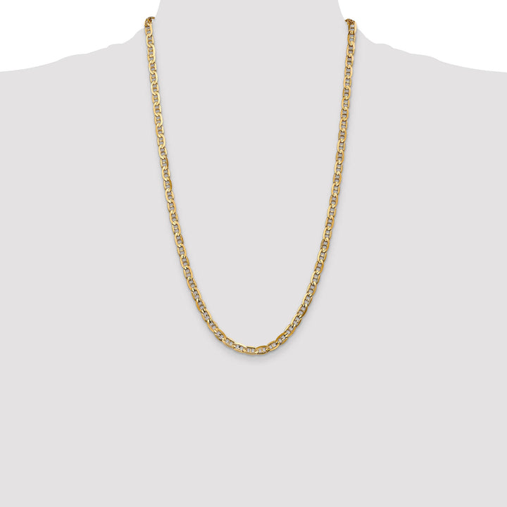 10K Yellow Gold 5.25mm Concave Anchor Chain 26 Inch