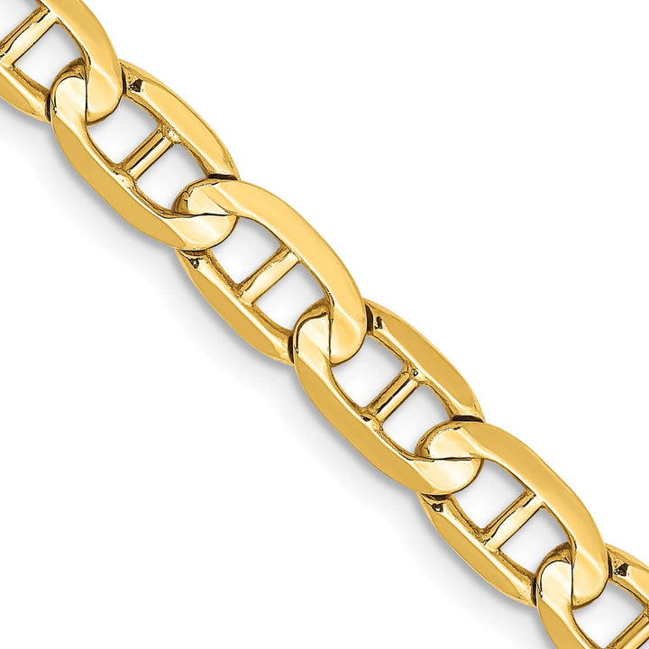 10K Yellow Gold 5.25mm Concave Anchor Chain 26 Inch