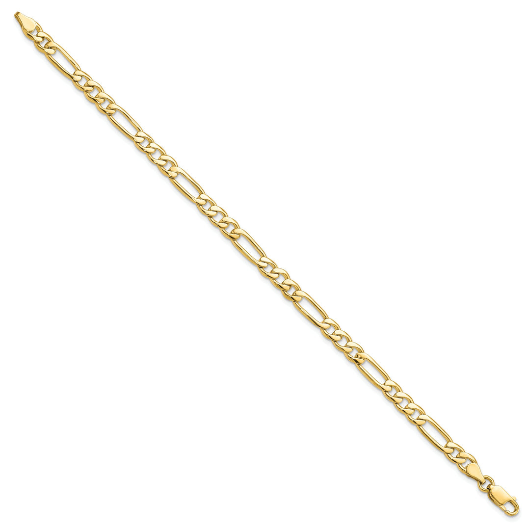 10K Yellow Gold 5.25mm Fancy Figaro Link Bracelet 8 Inch