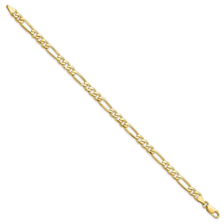 10K Yellow Gold 5.25mm Fancy Figaro Link Bracelet 8 Inch