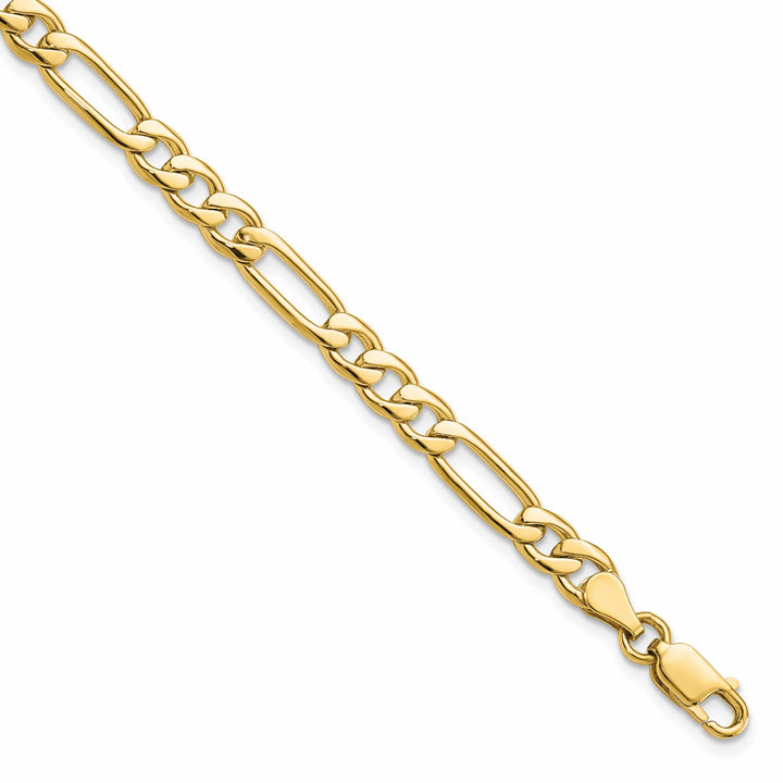 10K Yellow Gold 5.25mm Fancy Figaro Link Bracelet 8 Inch