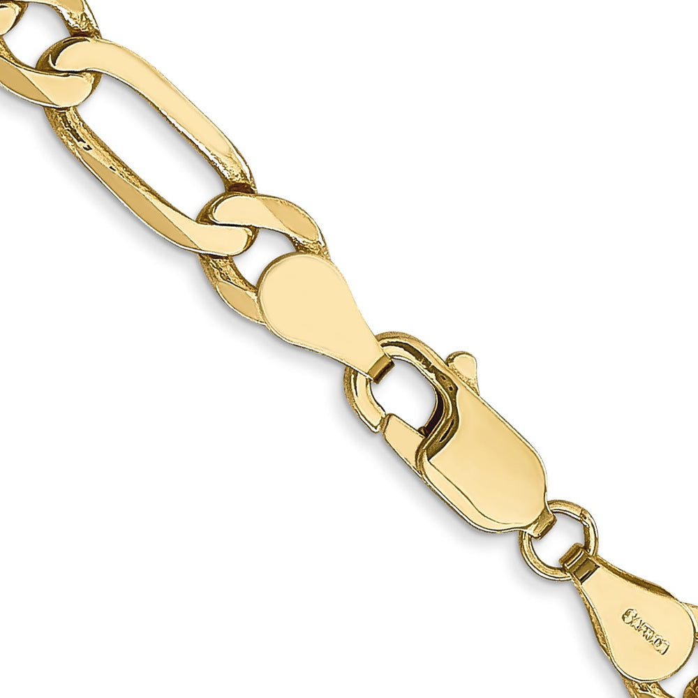 10K Yellow Gold 5.25mm Flat Figaro Chain 26 Inch
