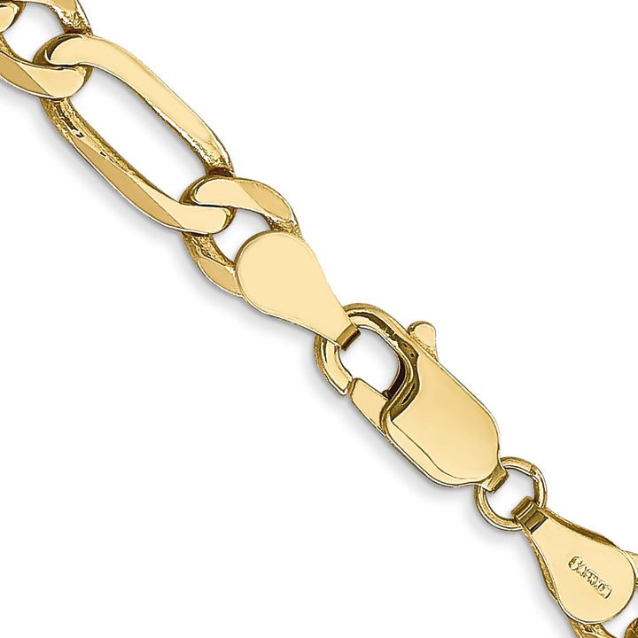 10K Yellow Gold 5.25mm Flat Figaro Chain 26 Inch