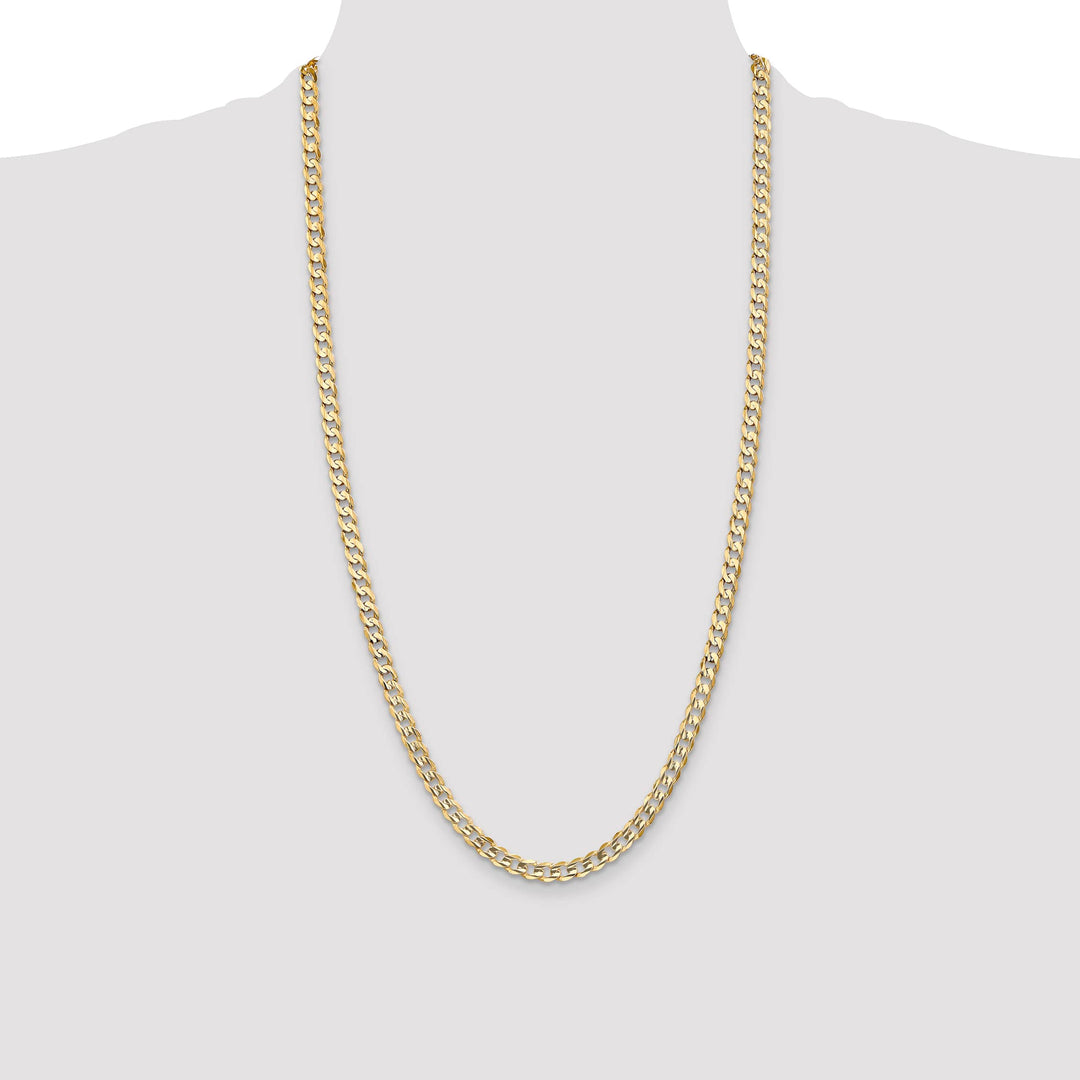 10K Yellow Gold 5.25mm Open Concave Curb Chain 10K