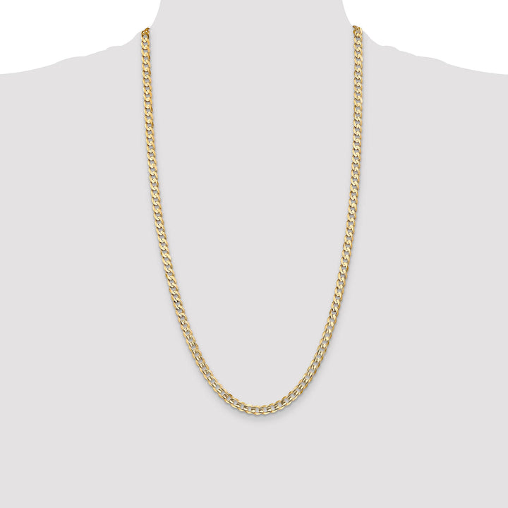 10K Yellow Gold 5.25mm Open Concave Curb Chain 10K