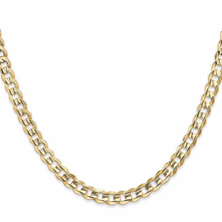 10K Yellow Gold 5.25mm Open Concave Curb Chain 10K