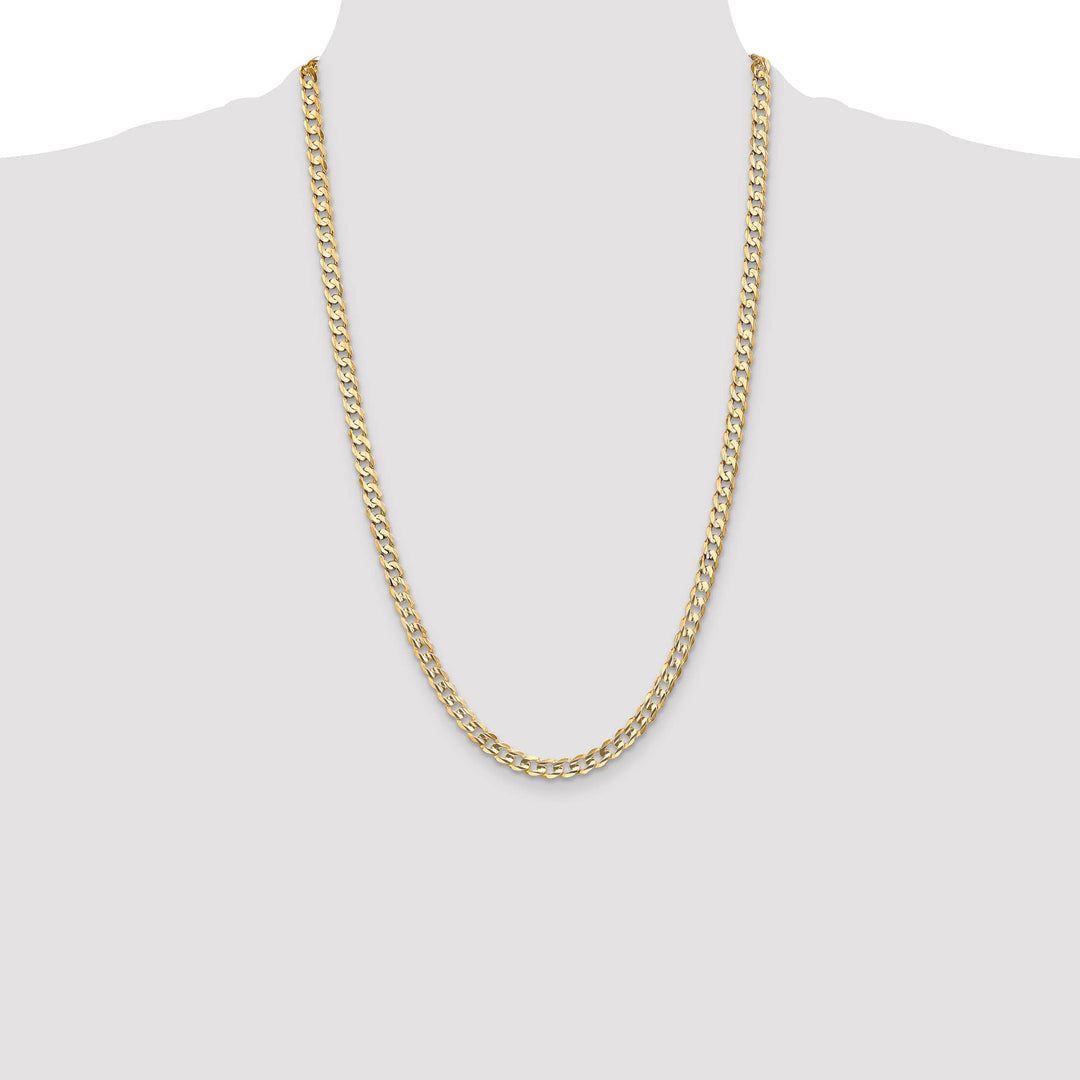 10K Yellow Gold 5.25mm Open Concave Curb Chain 10K