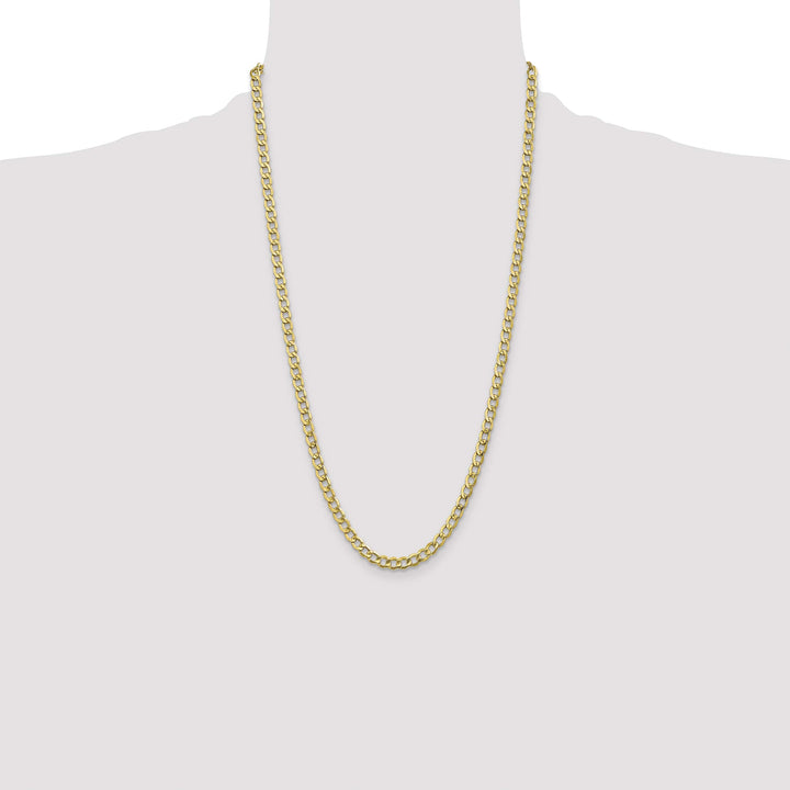 10K Yellow Gold 5.25mm Semi-Solid Curb Link Chain 26 Inch