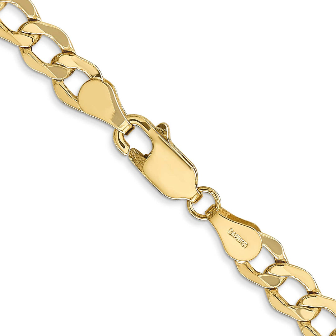 10K Yellow Gold 5.25mm Semi-Solid Curb Link Chain 26 Inch