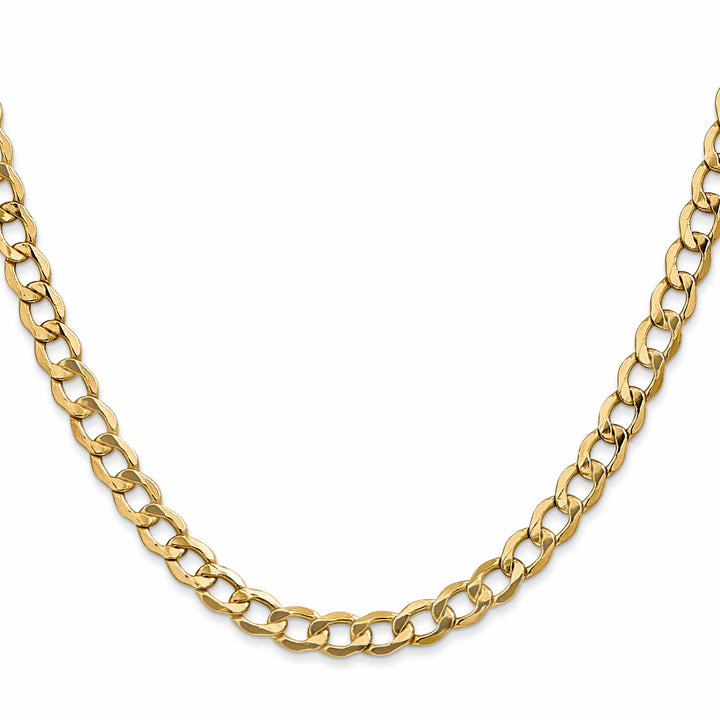 10K Yellow Gold 5.25mm Semi-Solid Curb Link Chain 26 Inch