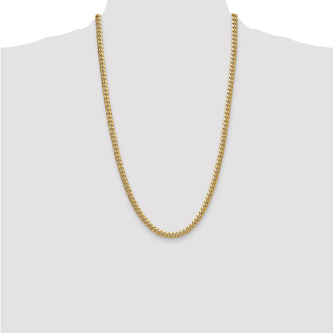 10K Yellow Gold 5.25mm Semi-Solid Miami Cuban Chain