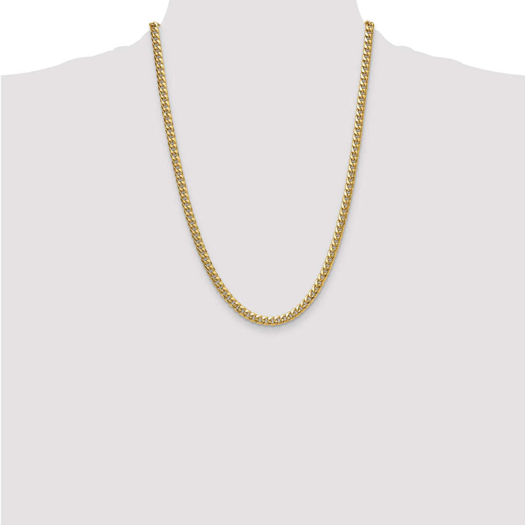 10K Yellow Gold 5.25mm Semi-Solid Miami Cuban Chain