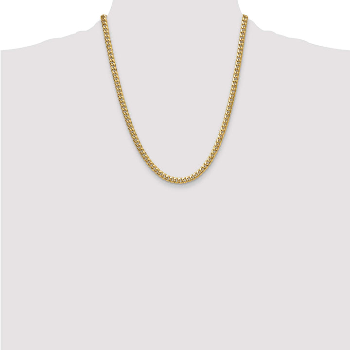 10K Yellow Gold 5.25mm Semi-Solid Miami Cuban Chain