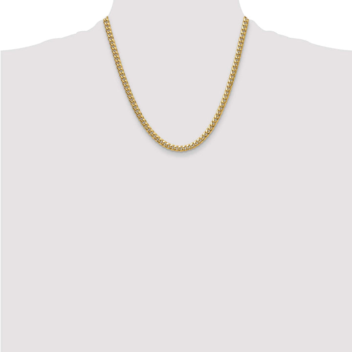 10K Yellow Gold 5.25mm Semi-Solid Miami Cuban Chain