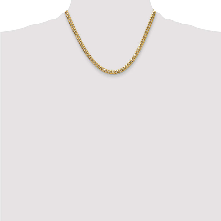 10K Yellow Gold 5.25mm Semi-Solid Miami Cuban Chain