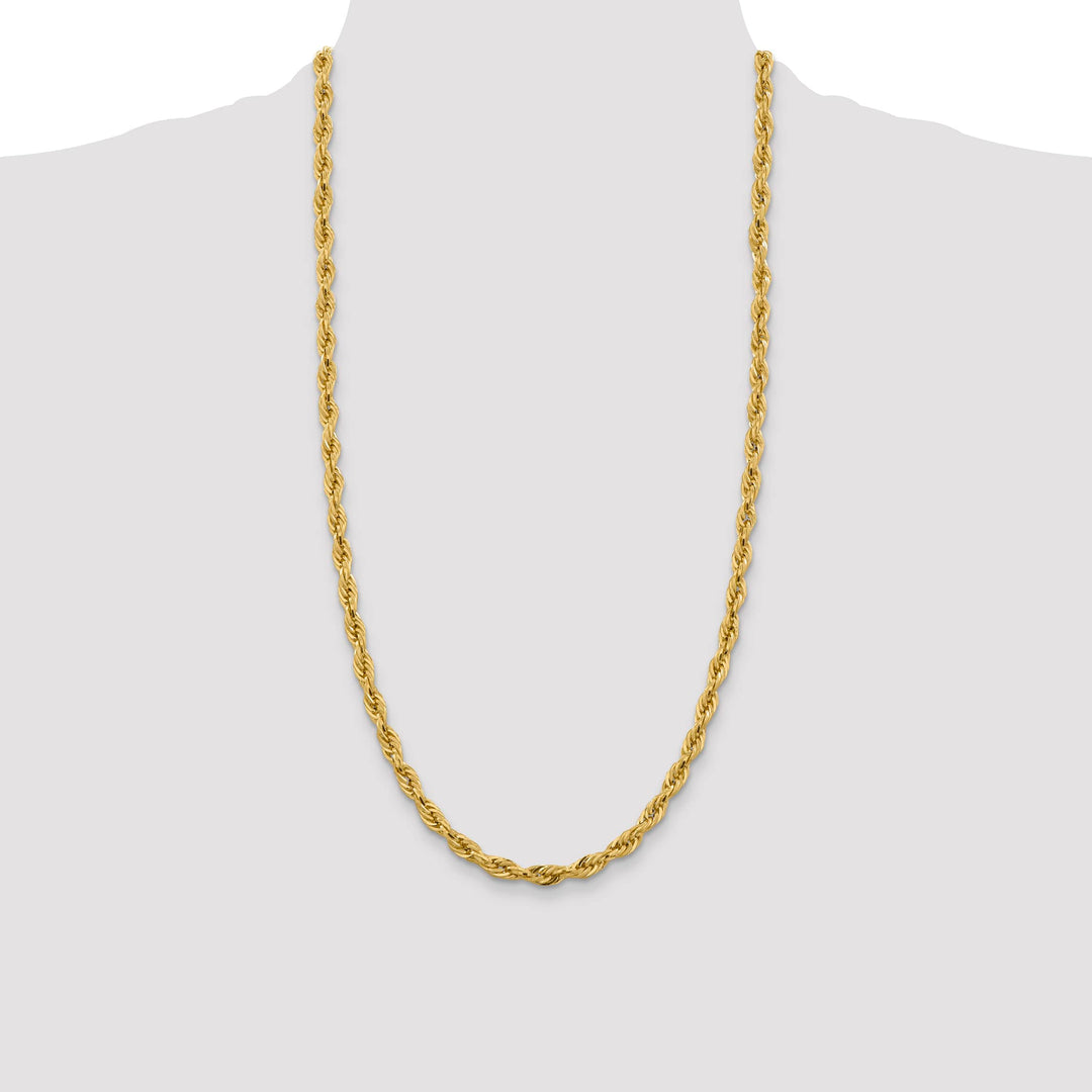 10K Yellow Gold 5.4mm Semi-Solid Rope Chain