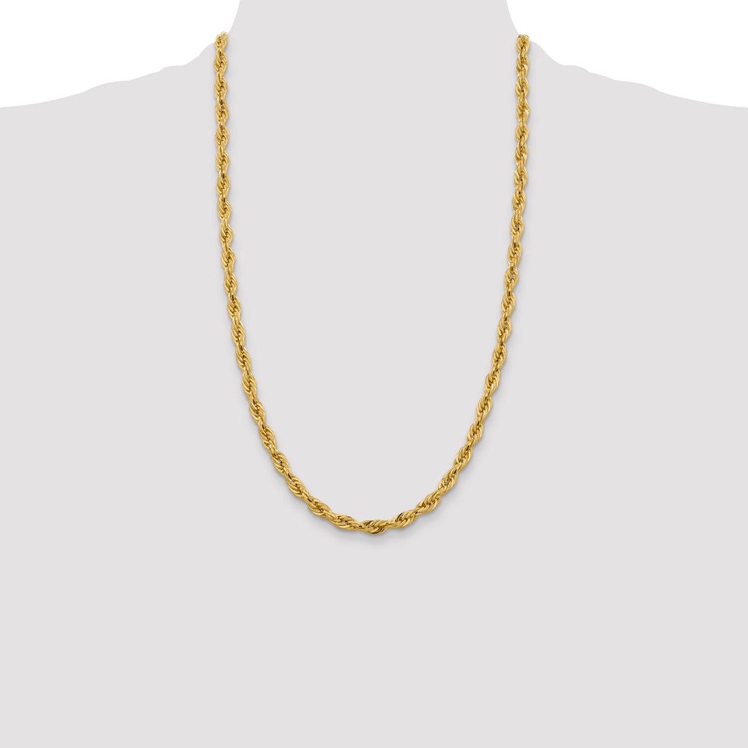 10K Yellow Gold 5.4mm Semi-Solid Rope Chain