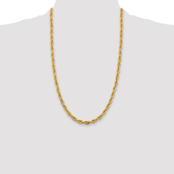 10K Yellow Gold 5.4mm Semi-Solid Rope Chain